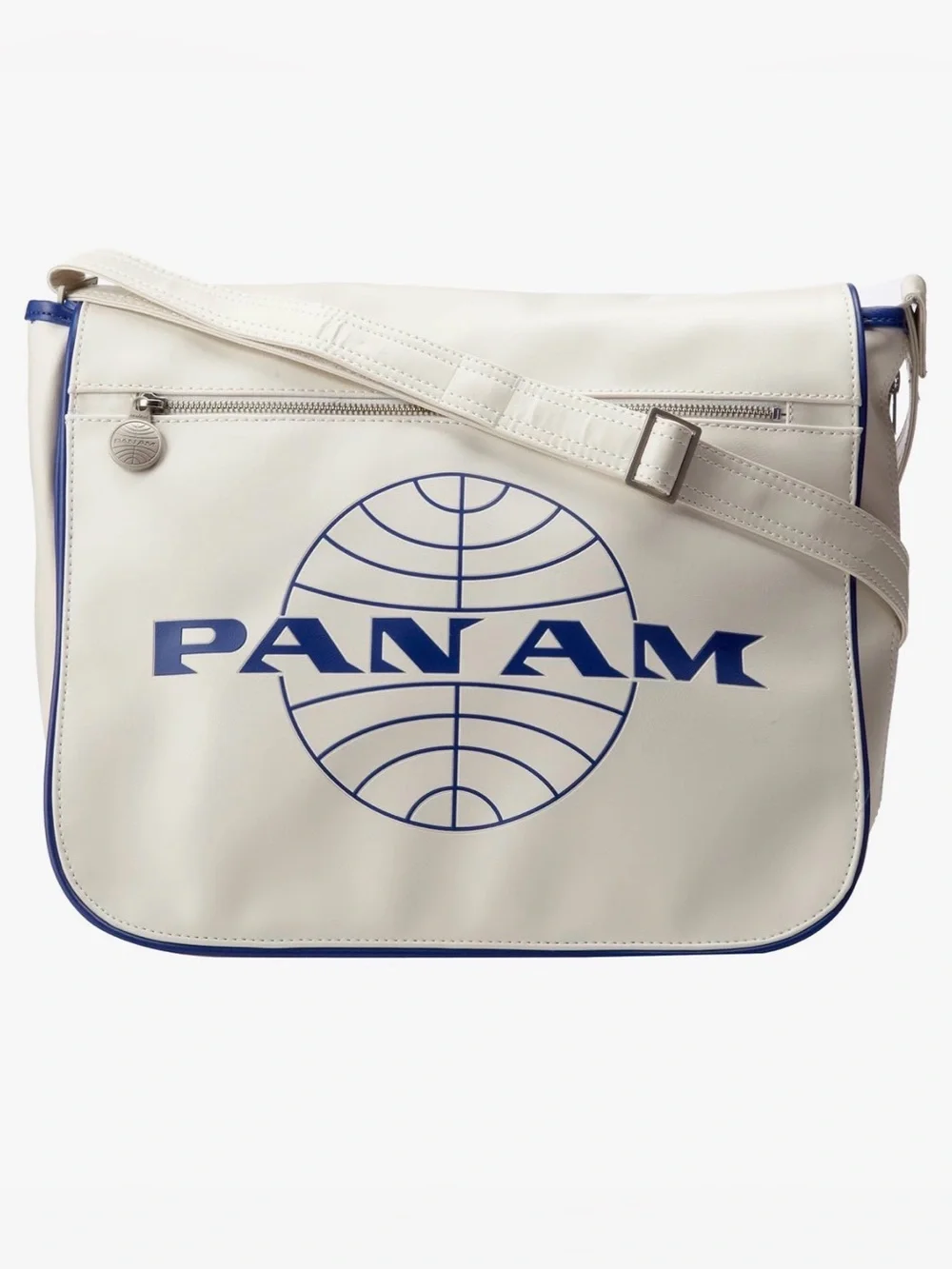Pan Am Messenger Reloaded-2 Vintage White Leather Shoulder bag